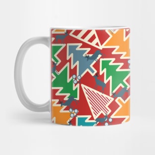 Retro deer and Christmas trees Mug